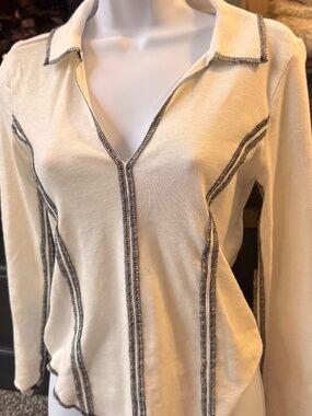 Pilcro Stitched Long-Sleeve Top, Size XS